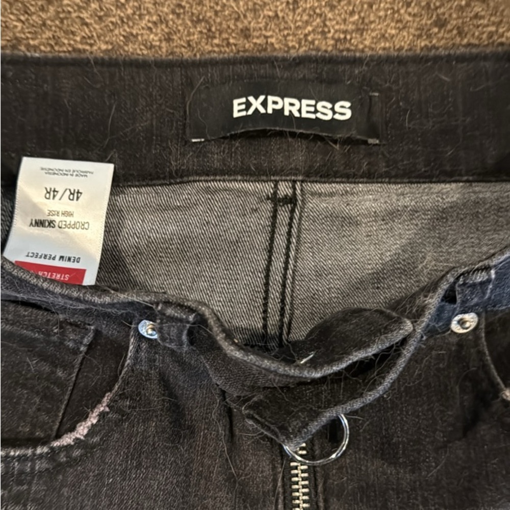 Express Women's Dark Gray Skinny Jeans